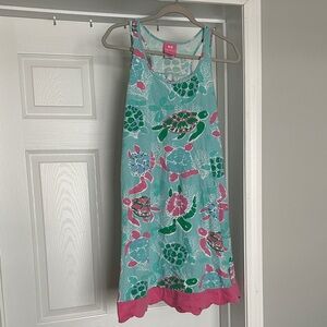 Colorful Turtle Print Dress/bathing suit cover up